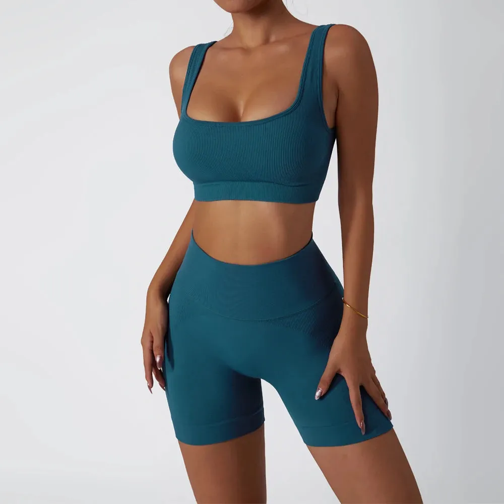 Ribbed Bike Short 2 Piece Set