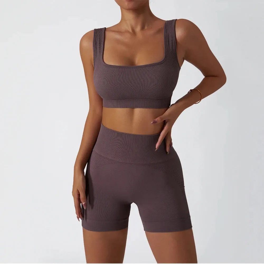 Ribbed Bike Short 2 Piece Set
