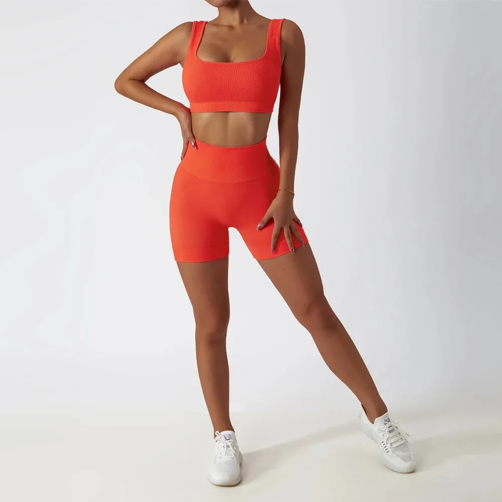 Ribbed Bike Short 2 Piece Set