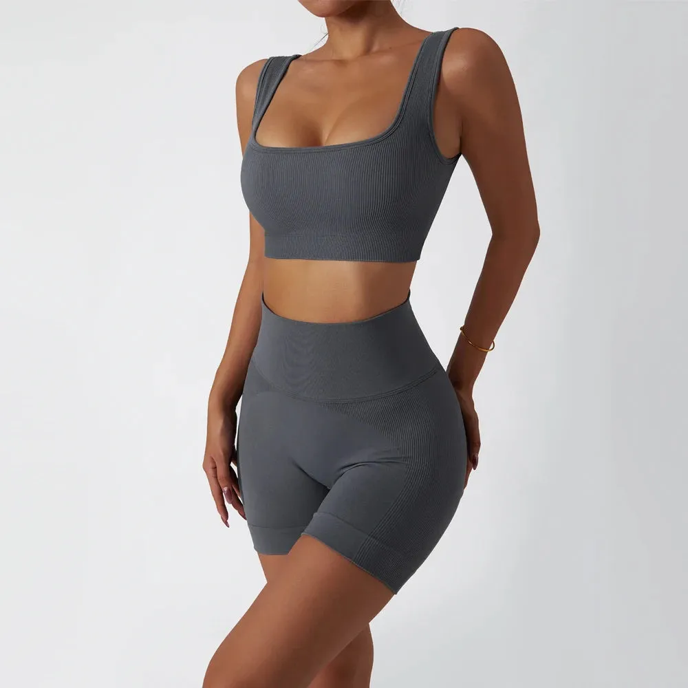 Ribbed Bike Short 2 Piece Set
