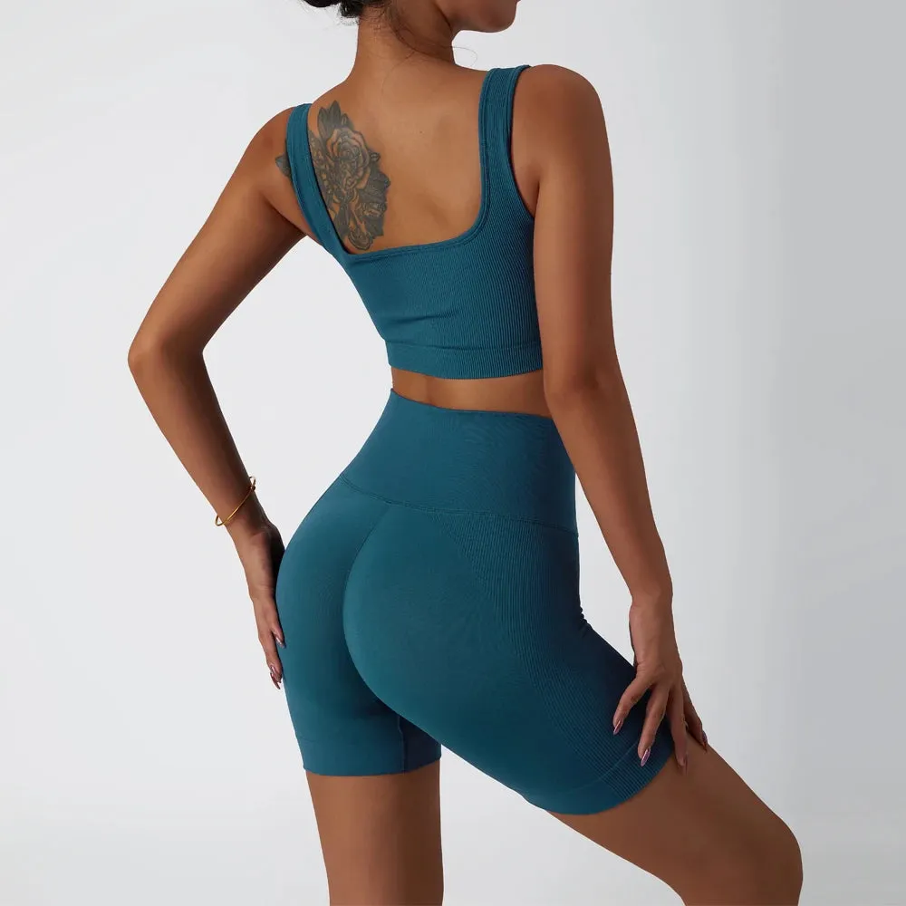 Ribbed Bike Short 2 Piece Set
