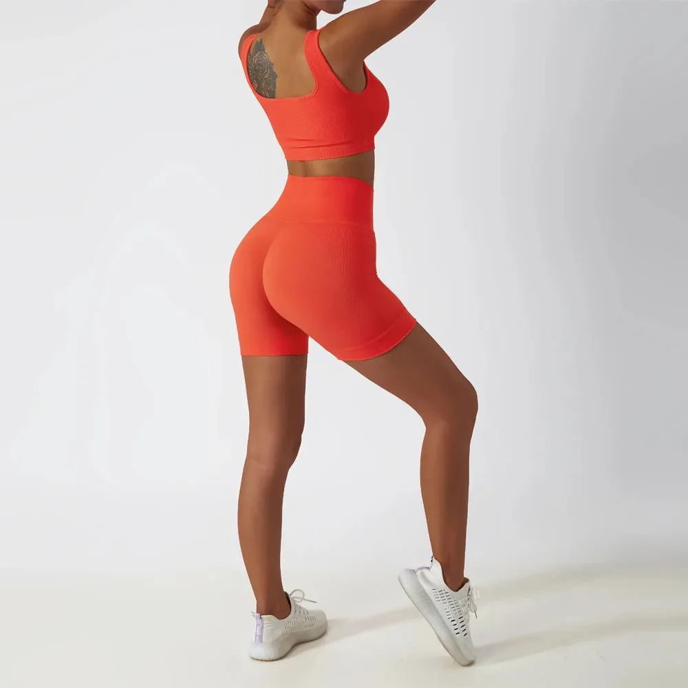 Ribbed Bike Short 2 Piece Set