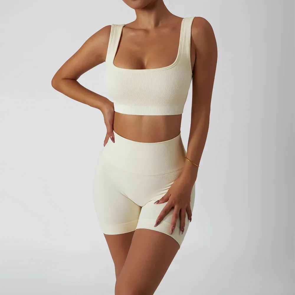 Ribbed Bike Short 2 Piece Set