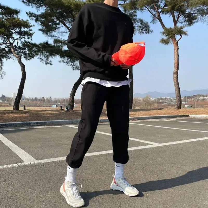 Round Neck Sweatshirt & Sweatpants Suit