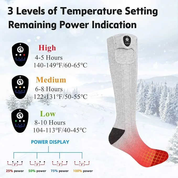 Savior Electric Heated Socks for Men Women,with APP Control Rechargeable Heated Socks,Washable,Suitable for Winter Work,Skiing,Cycling,Hiking,etc.