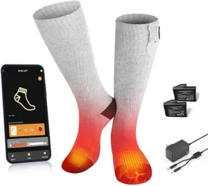 Savior Electric Heated Socks for Men Women,with APP Control Rechargeable Heated Socks,Washable,Suitable for Winter Work,Skiing,Cycling,Hiking,etc.