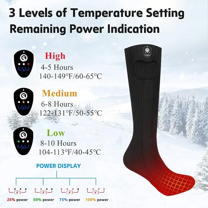 Savior Electric Heated Socks for Men Women,with APP Control Rechargeable Heated Socks,Washable,Suitable for Winter Work,Skiing,Cycling,Hiking,etc.