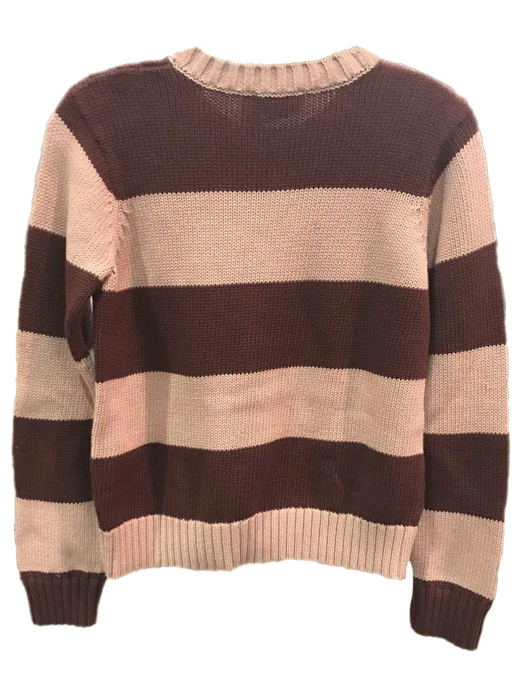 Sellwood Maroon   Pink Wool Pullover Sweater by Pendleton