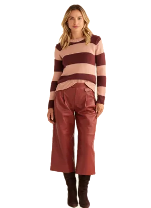 Sellwood Maroon   Pink Wool Pullover Sweater by Pendleton