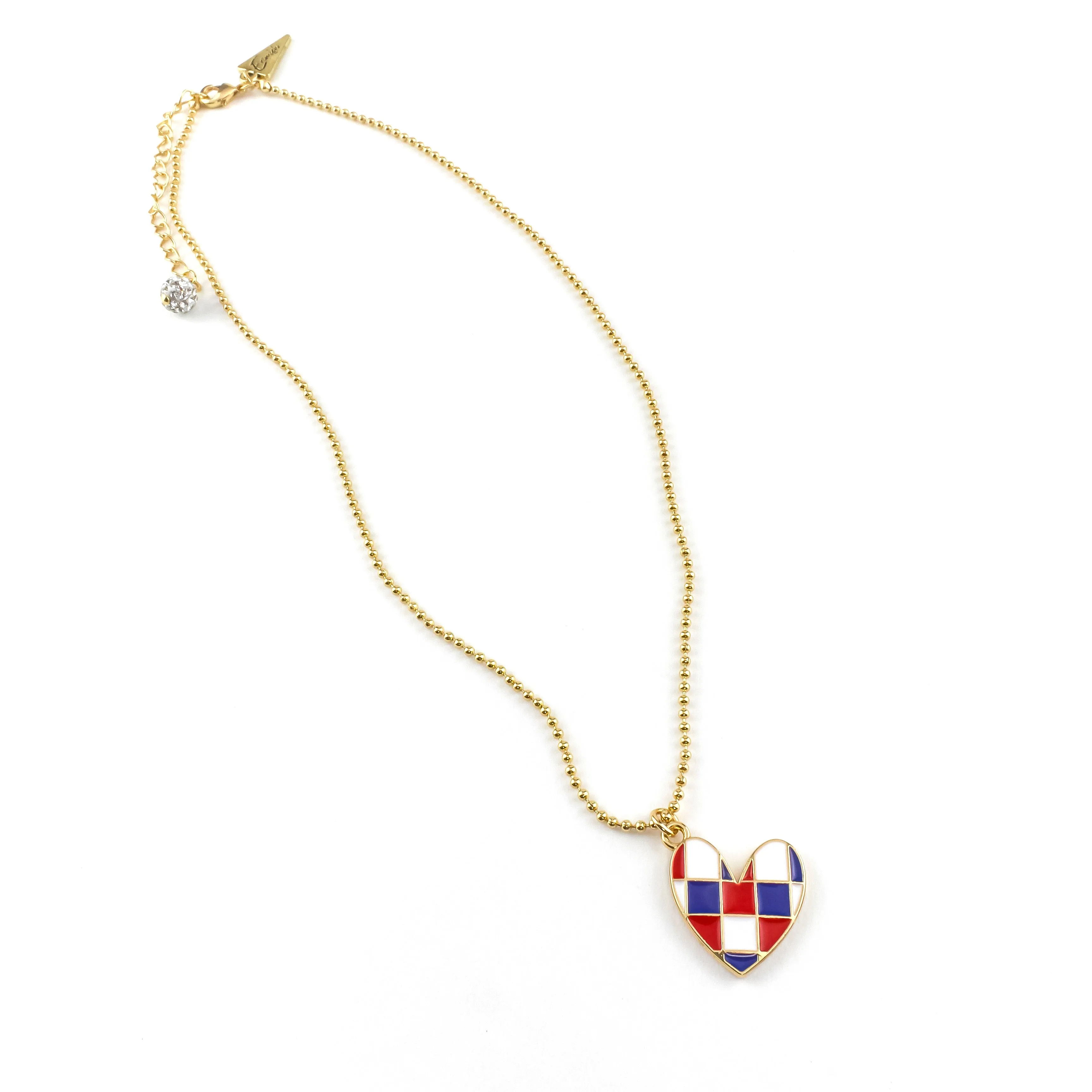 Seneca Checkered Heart Necklace