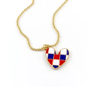 Seneca Checkered Heart Necklace