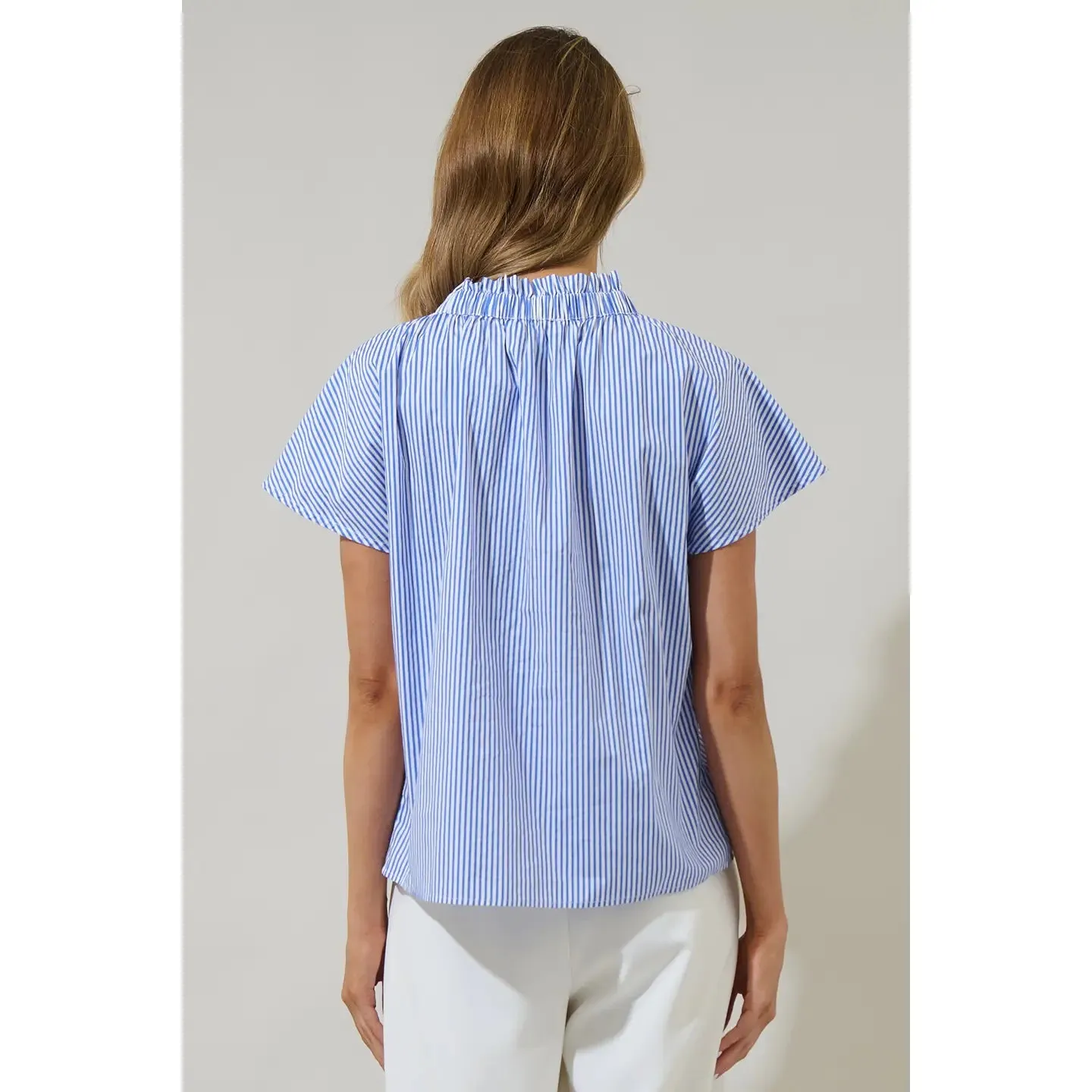 Sherah Striped Mock Neck Top