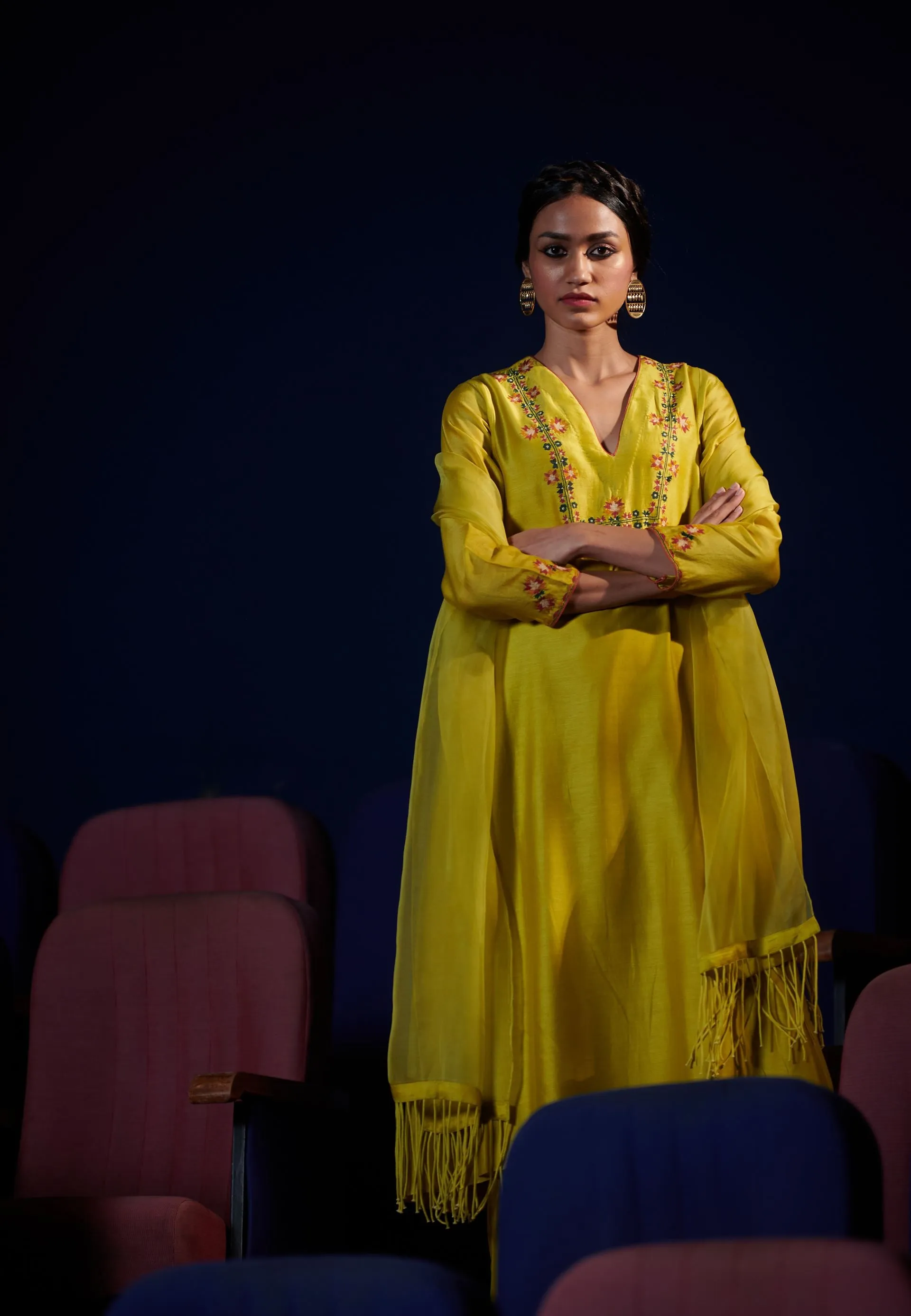 Shikha Mehta Tate Lime Saher Kurta Set Silk Chanderi Lime The Other Me Sm-Aw-06