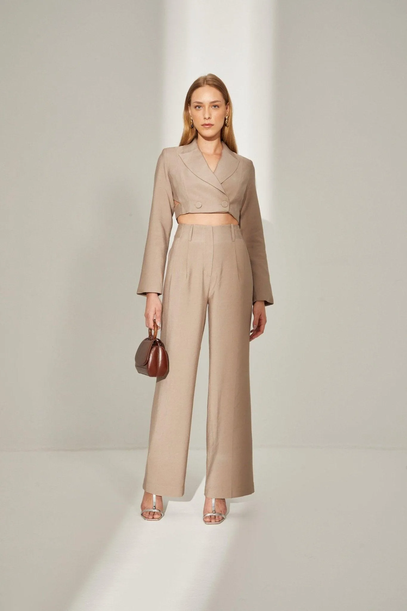 Shitake  Cropped Blazer & Pants Set