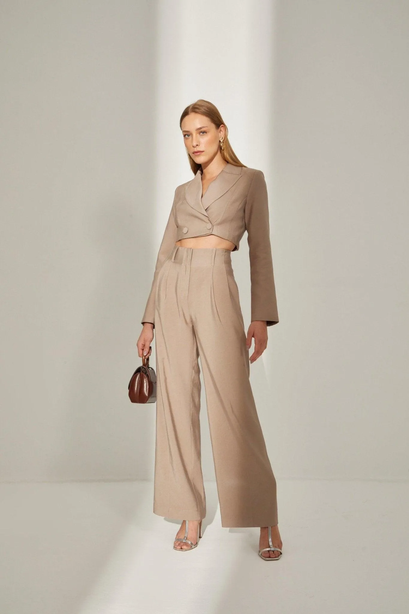 Shitake  Cropped Blazer & Pants Set