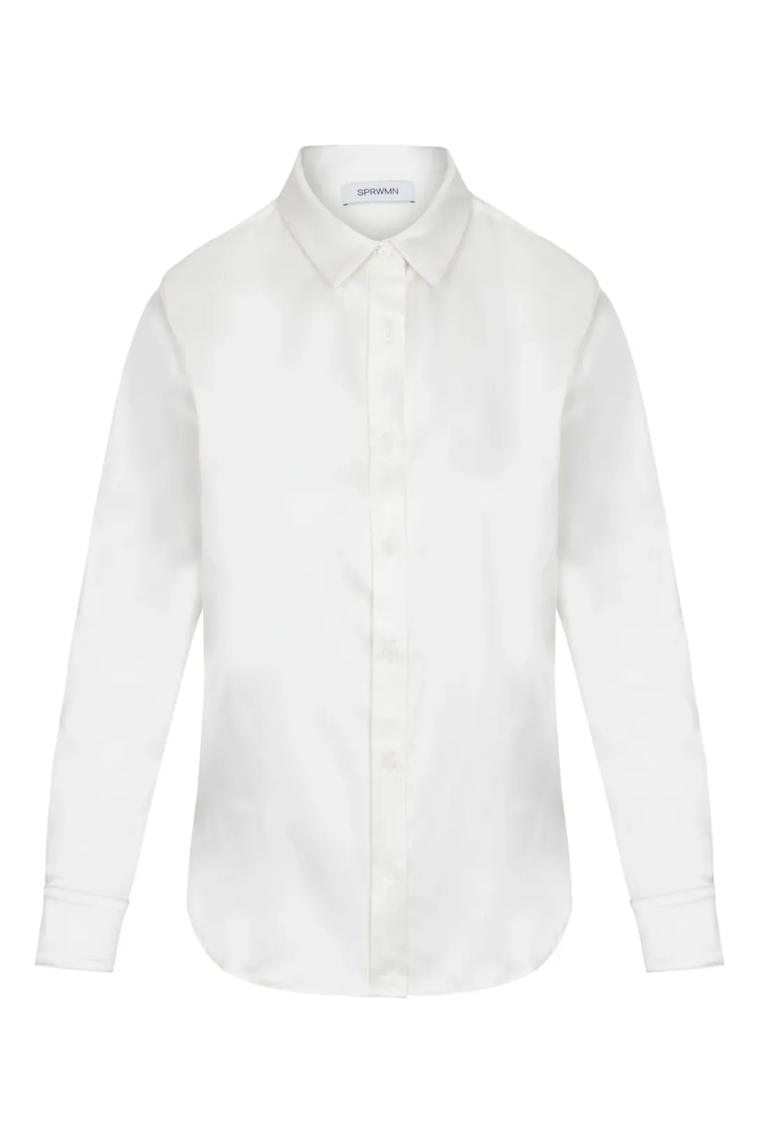 Silk Fitted Button Down | Pearl