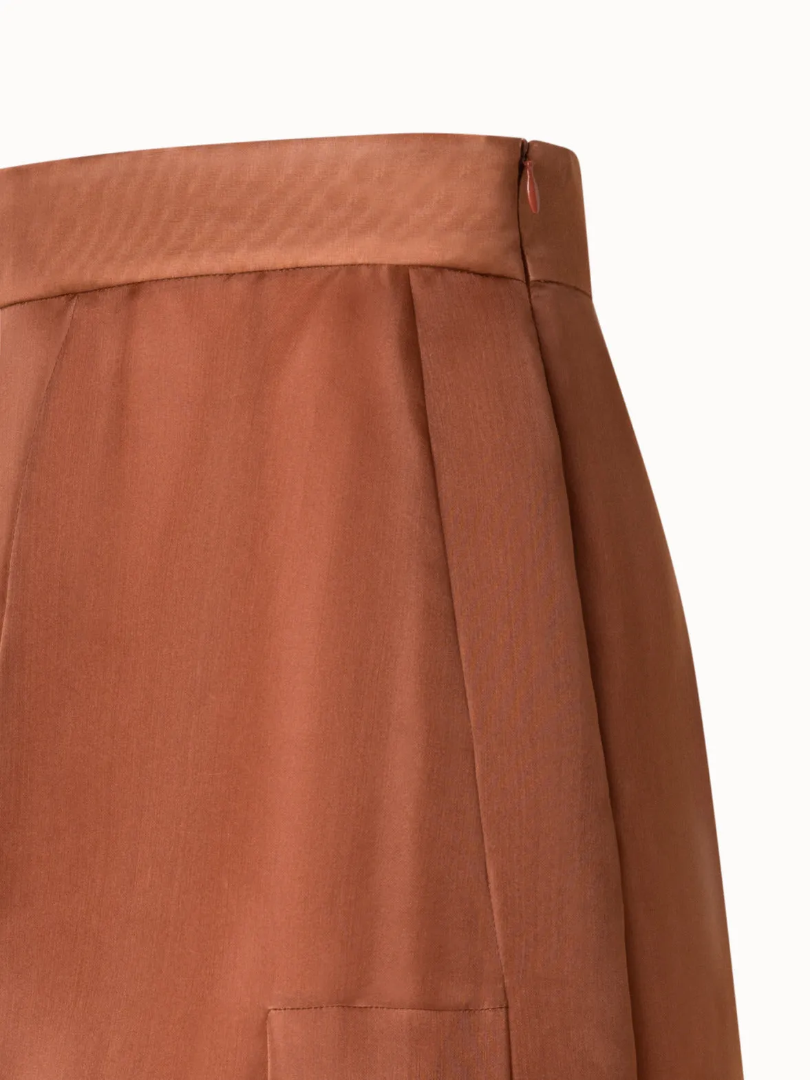 Silk Organza Asymmetrical Pleated Midi Skirt
