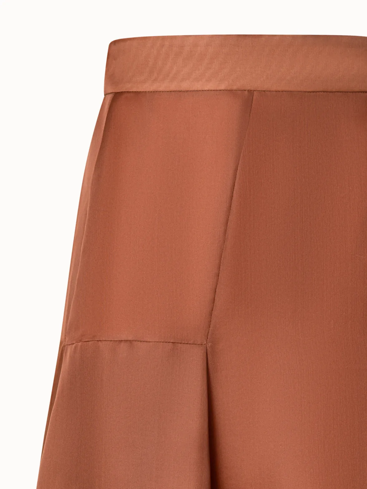 Silk Organza Asymmetrical Pleated Midi Skirt