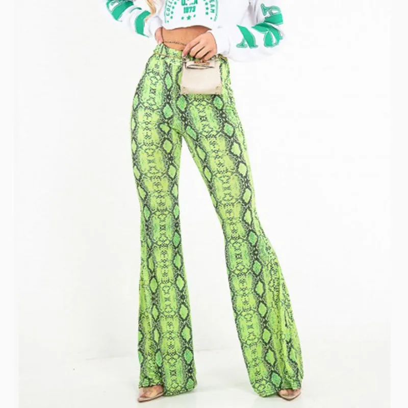 Snake Fashion Wide Leg Stretch Casual Trousers