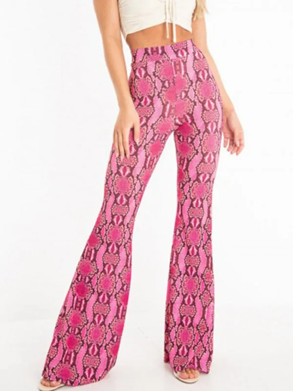Snake Fashion Wide Leg Stretch Casual Trousers