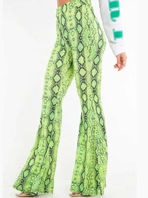 Snake Fashion Wide Leg Stretch Casual Trousers