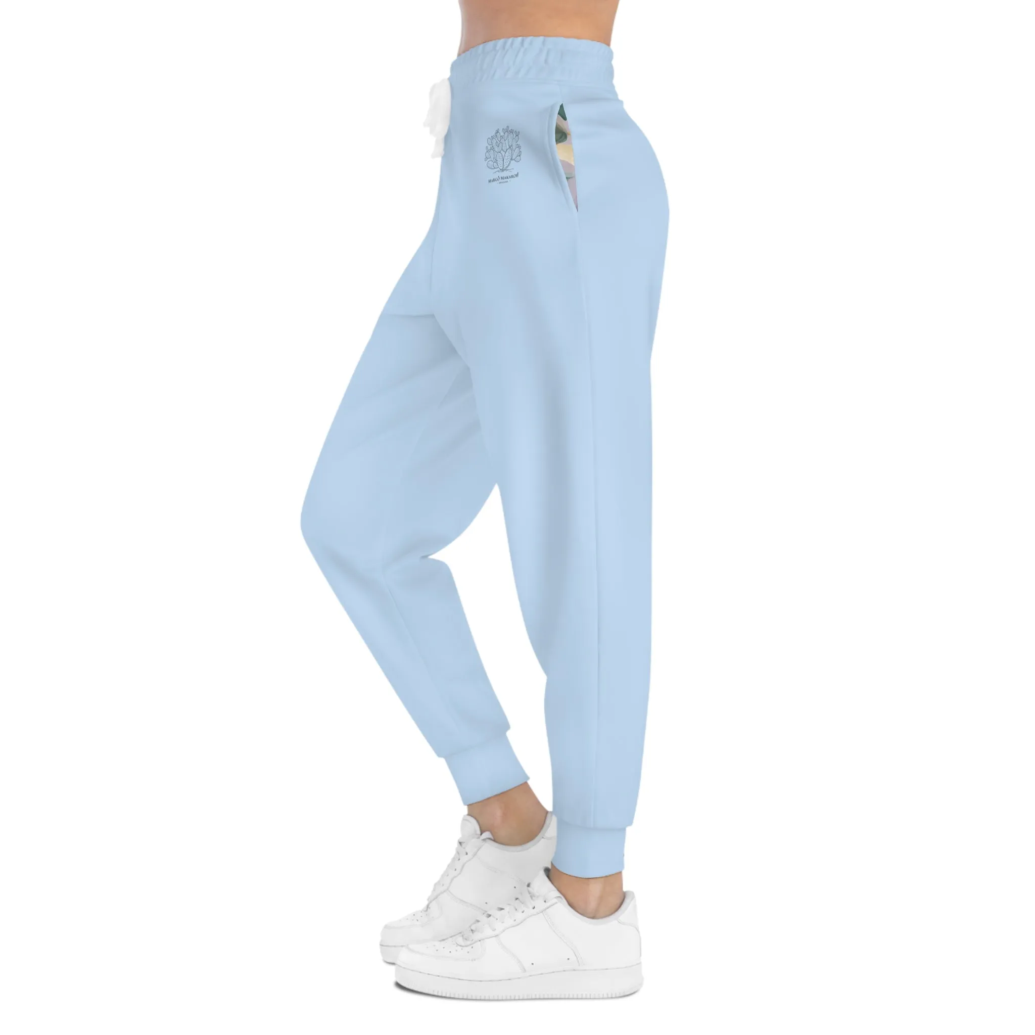 Spring Pastel Blue Lightweight Athletic Joggers - Margo Makaroff - Personalization Available