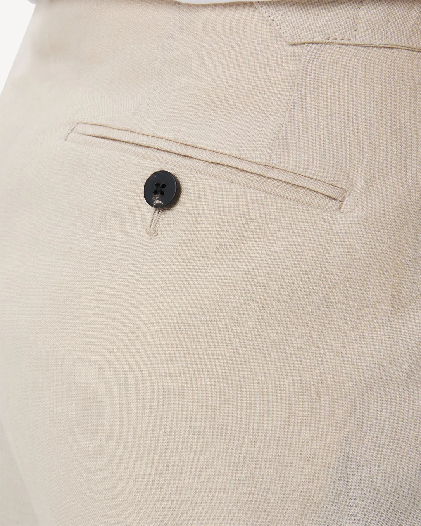 Stone Single Pleat Linen Trousers