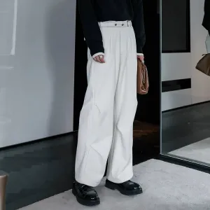 Straight-Leg Velvet Casual Pants