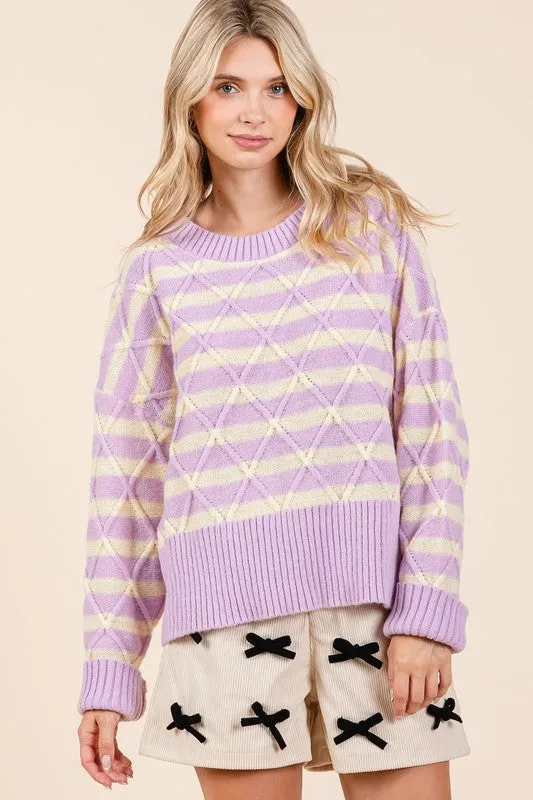 Striped & Argyle Lavender Sweater