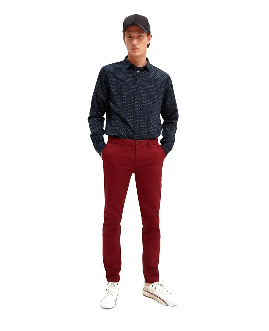 Stuart Stretch Chinos Regular Slim Fit Bordeaux