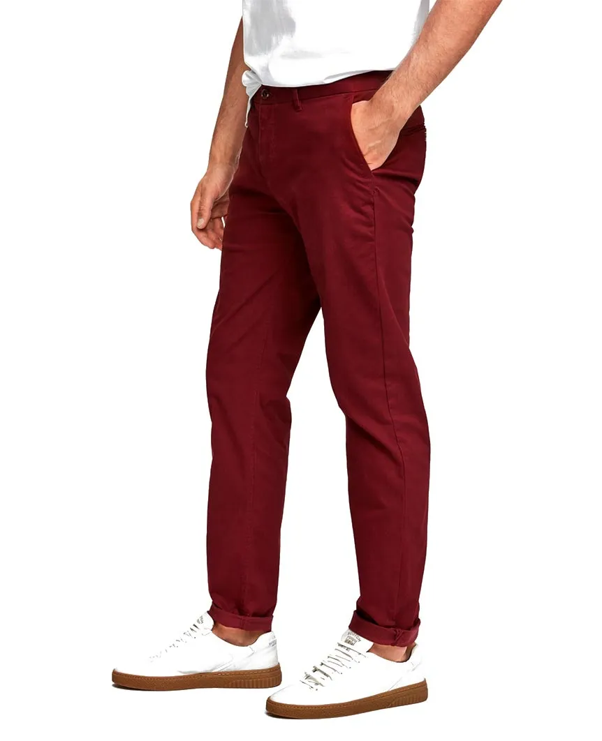 Stuart Stretch Chinos Regular Slim Fit Bordeaux