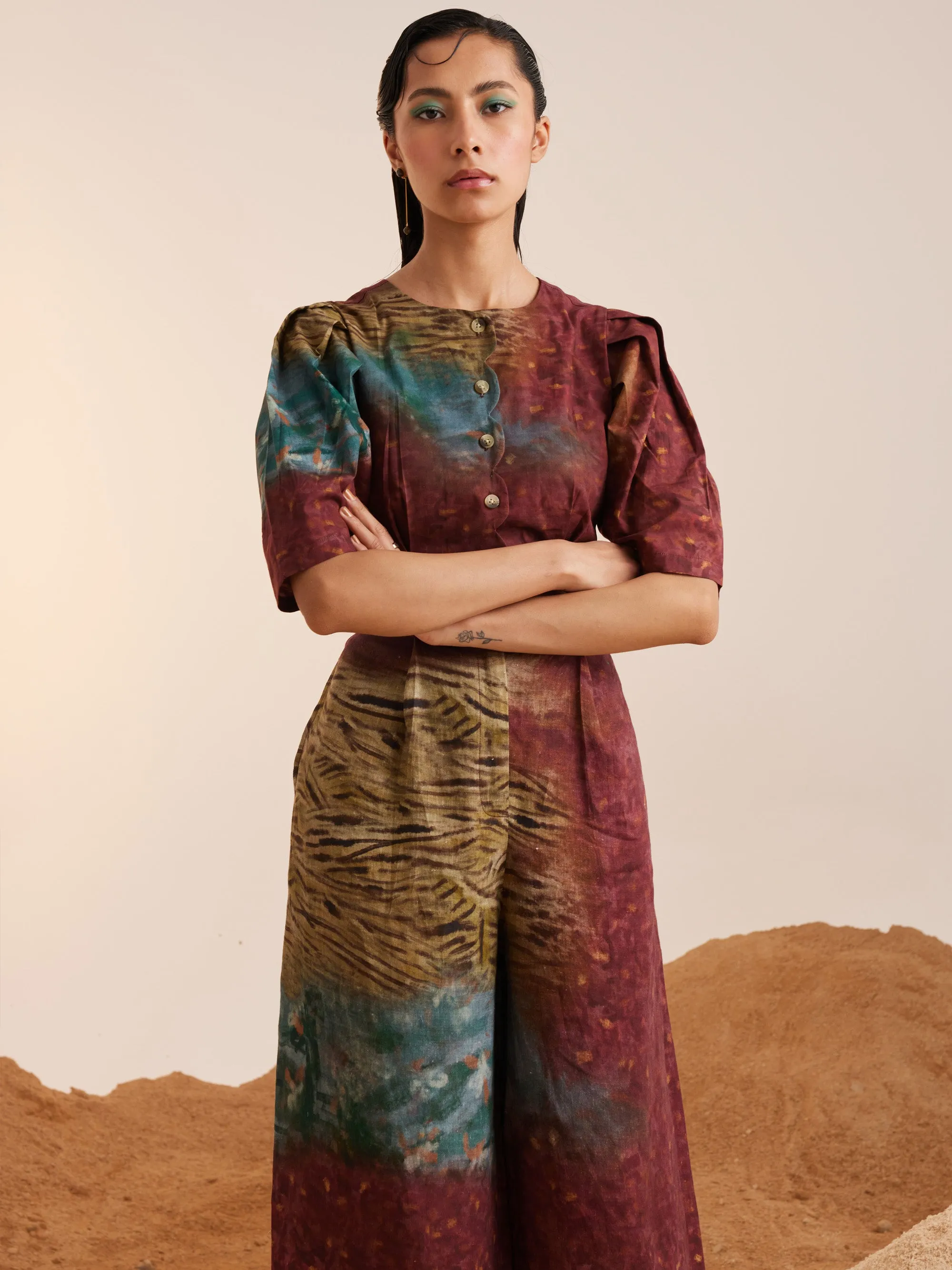 Summer Co-Ord Scalloped-Grain-Cotton Satin Linen-Ss25-Scl-Set-Grain-Cord