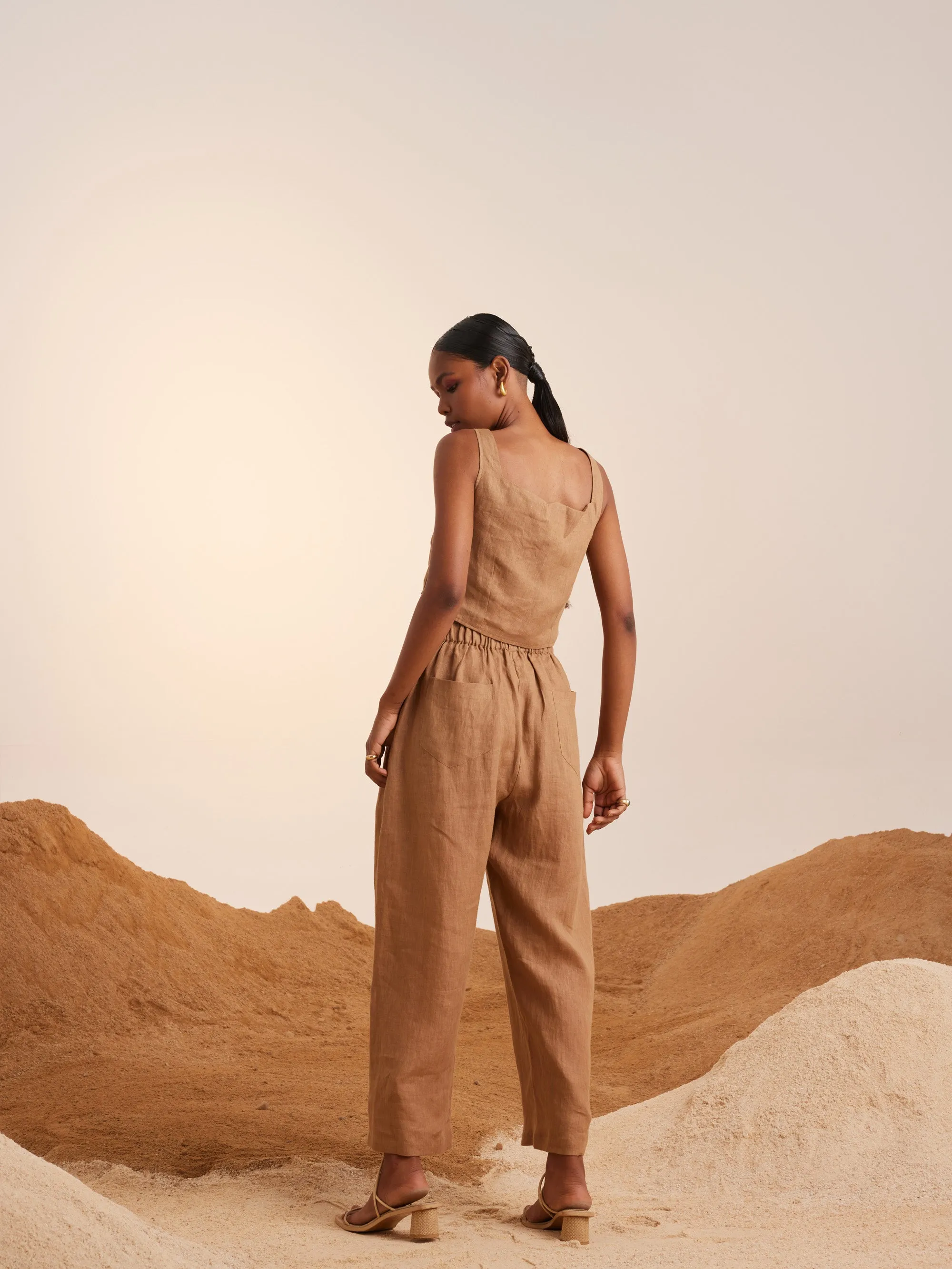 Summer Co-Ord Set June-Sand-Linen-Ss25-Js-Sand-Cord