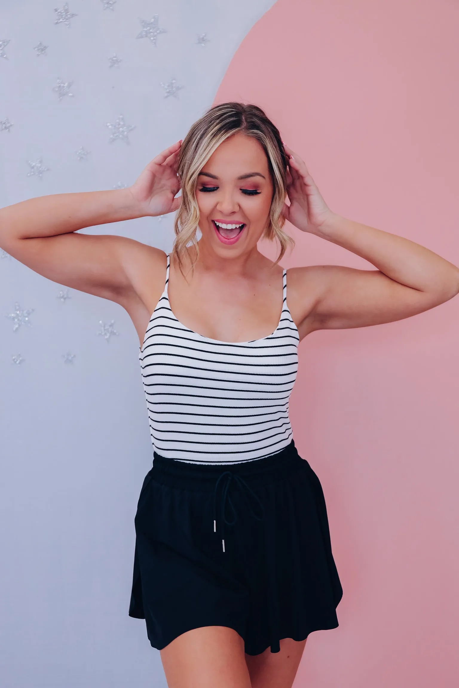 Summer Fun Striped Tank Top - Ivory