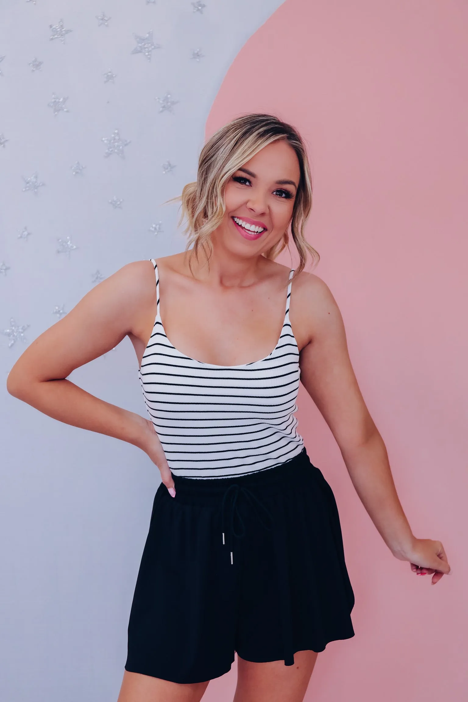 Summer Fun Striped Tank Top - Ivory