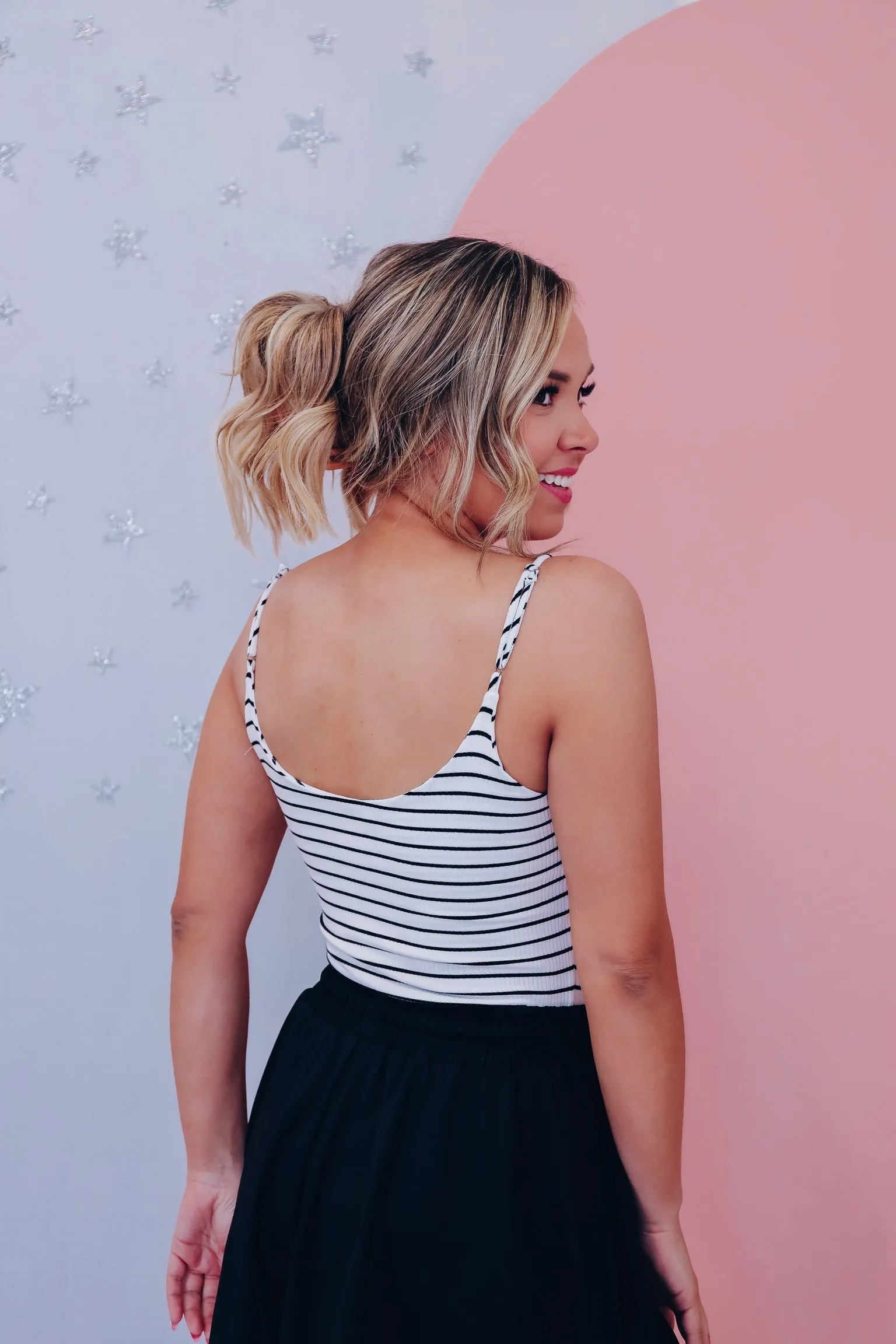Summer Fun Striped Tank Top - Ivory