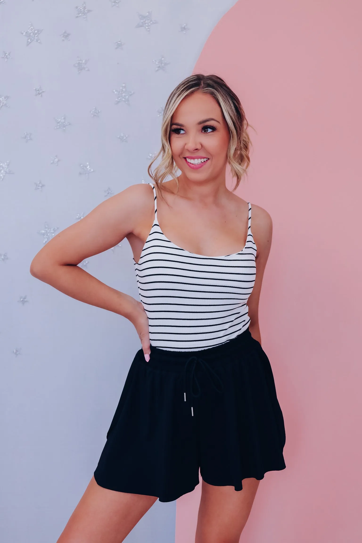 Summer Fun Striped Tank Top - Ivory