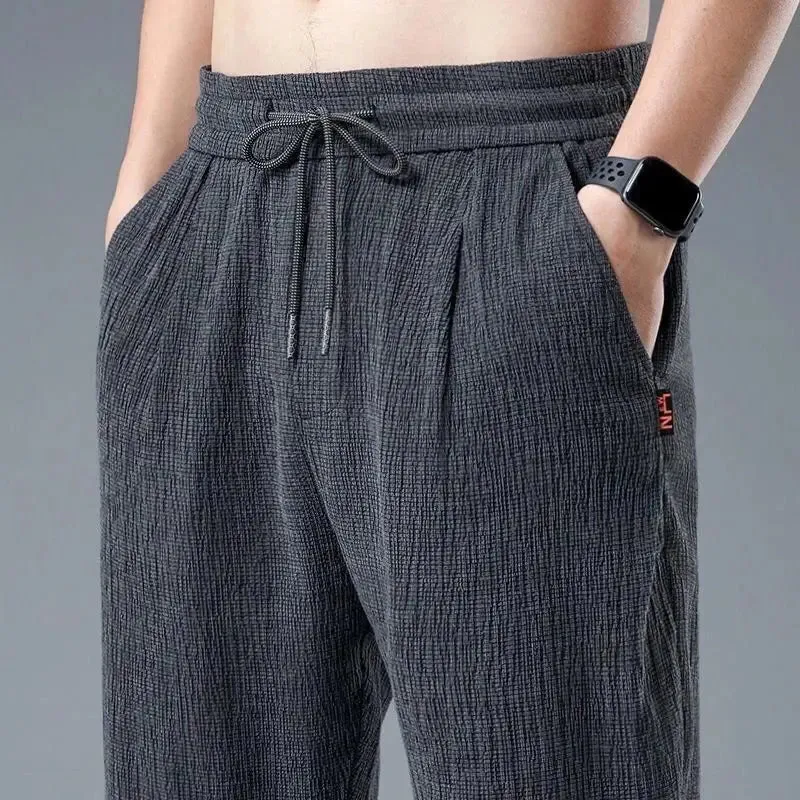 Summer Ice Silk Linen Men's Casual Sweatpants