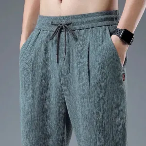 Summer Ice Silk Linen Men's Casual Sweatpants