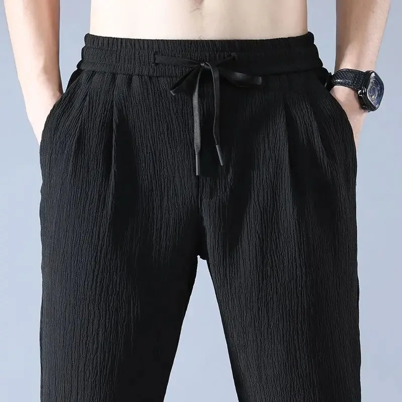 Summer Ice Silk Linen Men's Casual Sweatpants