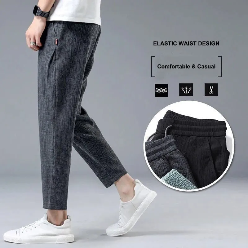 Summer Ice Silk Linen Men's Casual Sweatpants