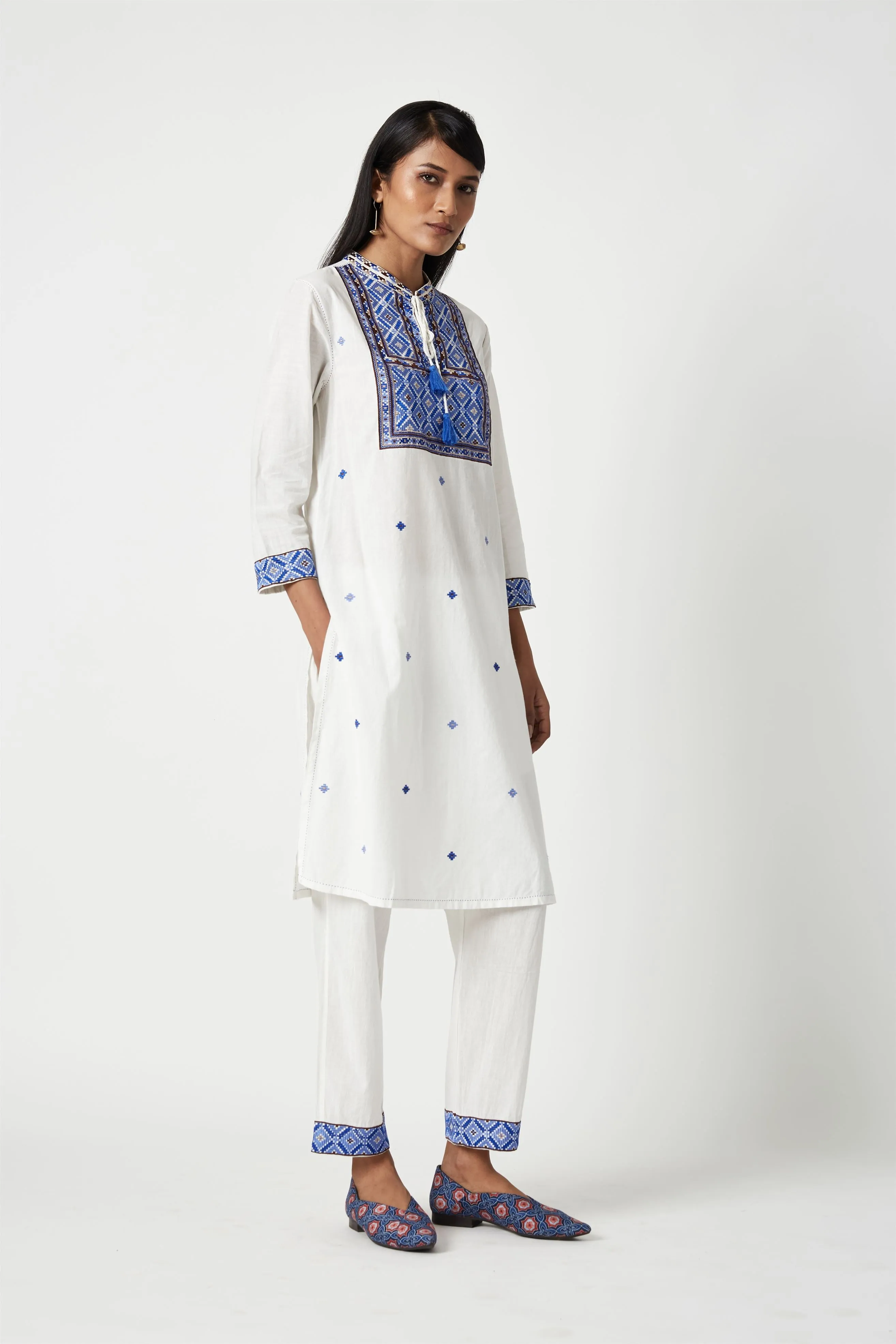 Summer Kurta Set Cotton Handloom Embroidered-Fashion Edit Java 3-9JV-110B-Payal Pratap
