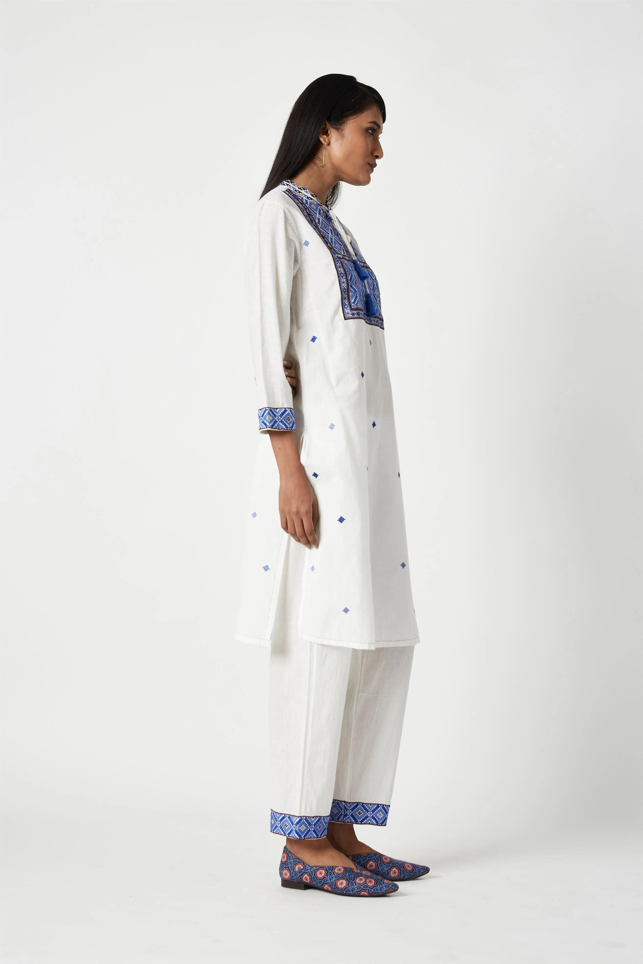 Summer Kurta Set Cotton Handloom Embroidered-Fashion Edit Java 3-9JV-110B-Payal Pratap