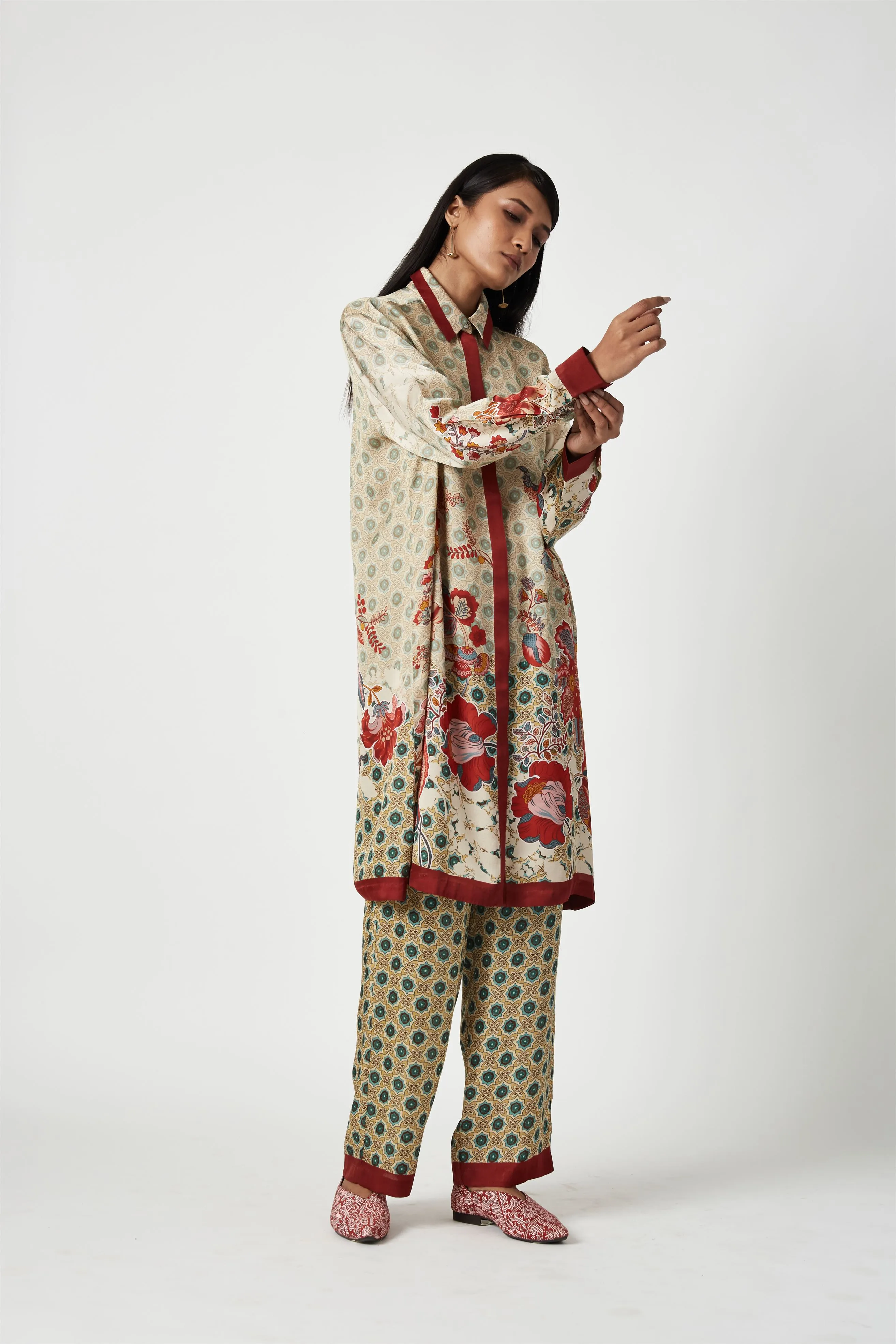 Summer Kurta Set Modal Satin Buton Printed-Fashion Edit Java 3-9JV-123C-Payal Pratap
