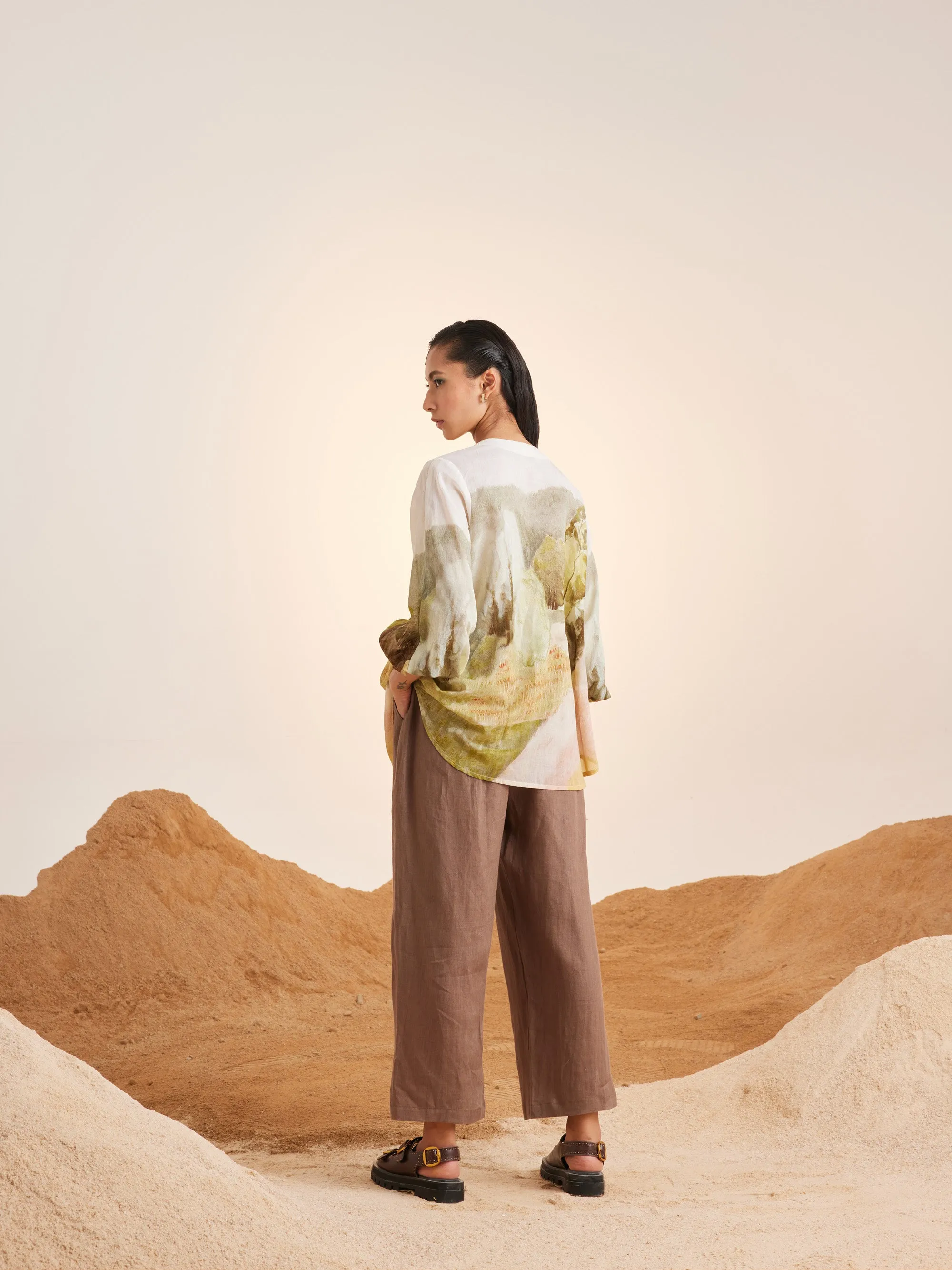 Summer Shirt Top Pleated Neck-Dale-Cotton Voile-Ss25-Pns-Dale-Cord