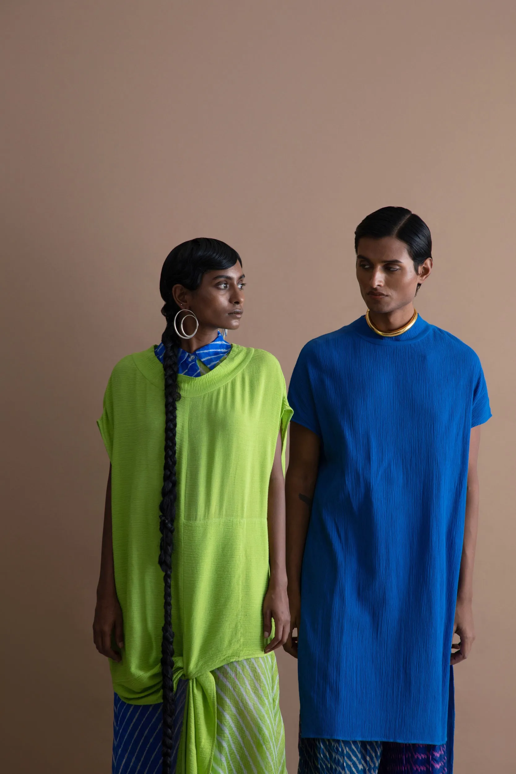 Summer Tunic Iota Crinkle Cotton Fashion Edit Kai-18A Urvashi Kaur
