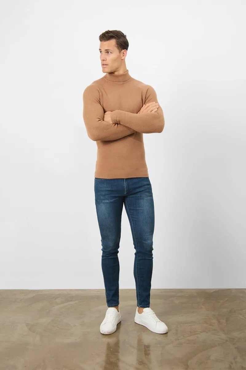 Supersoft Roll Neck in Camel