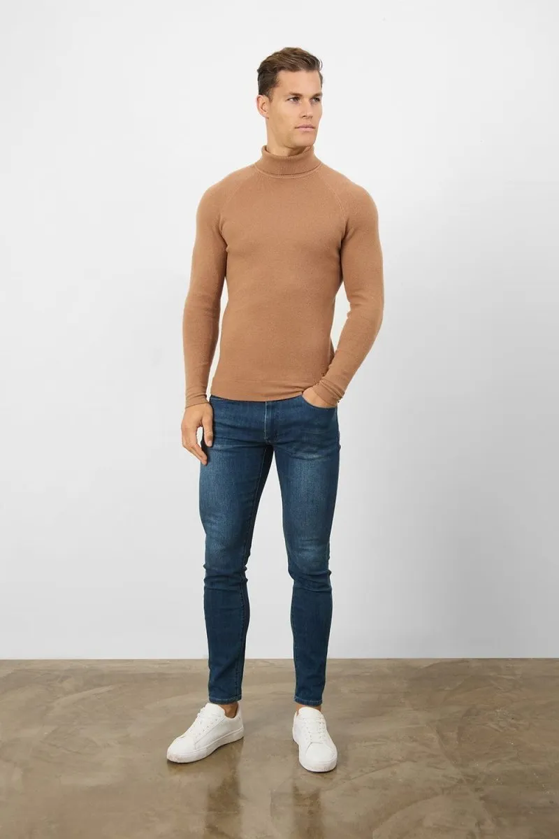 Supersoft Roll Neck in Camel