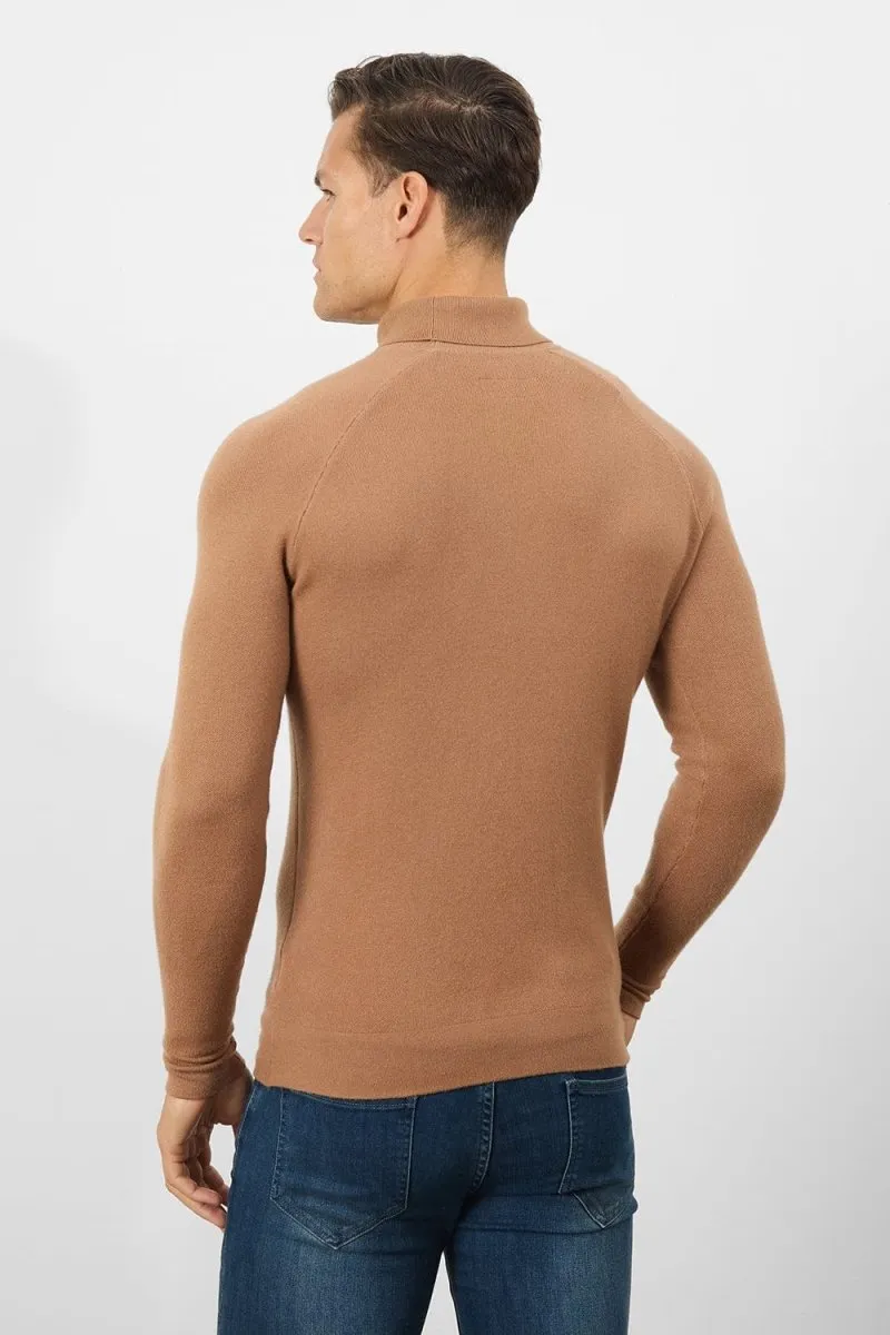 Supersoft Roll Neck in Camel