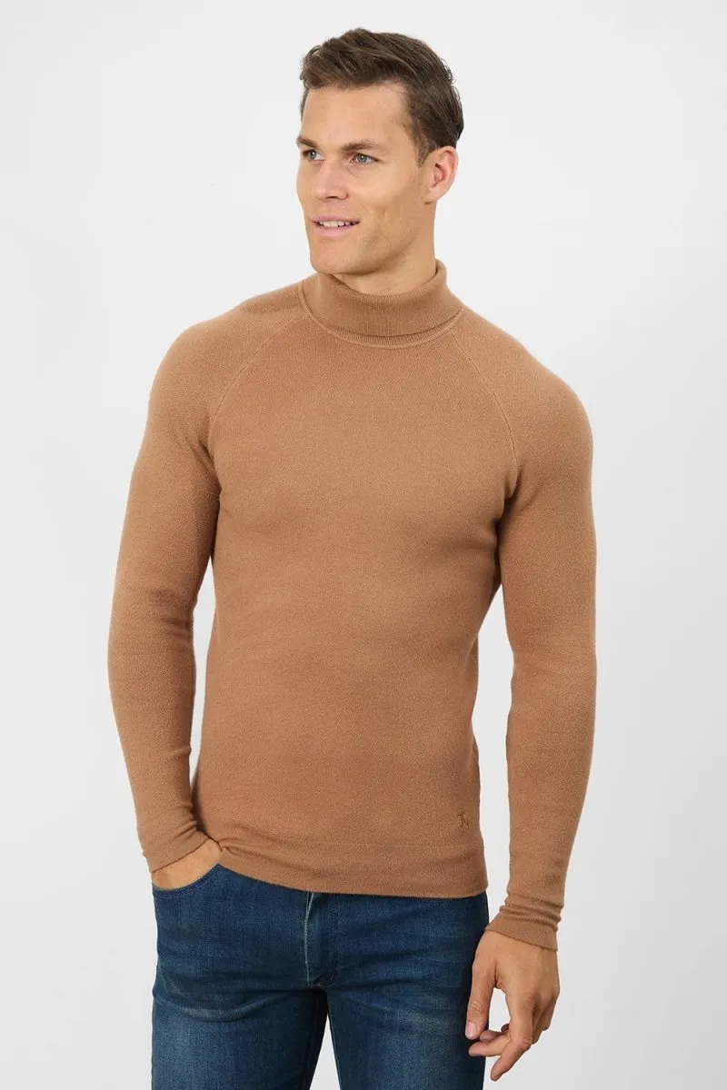 Supersoft Roll Neck in Camel